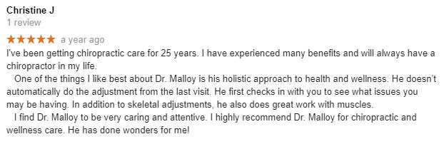 Chiropractic Meridian TX Testimonial